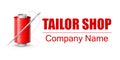 Color logo atelier tailoring. Red vector isolated logo on a white background